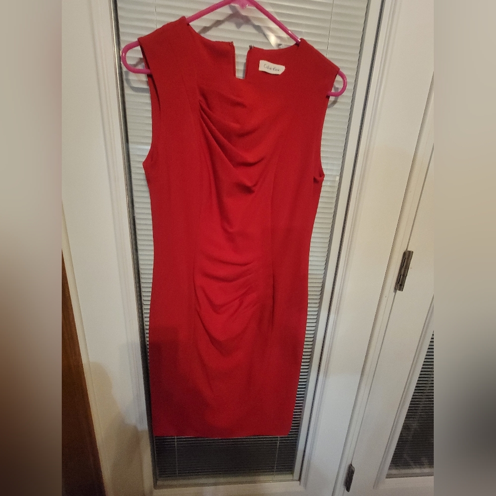 Calvin Klein Elegant Red Midi Dress